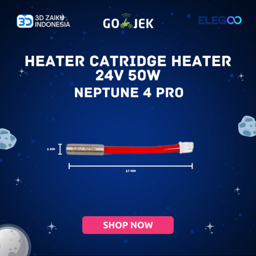 Original ELEGOO Neptune 4 Pro Heater Catridge Heater 24V 50W Original ELEGOO Neptune 4 Pro Heater Catridge Heater 24V 50W